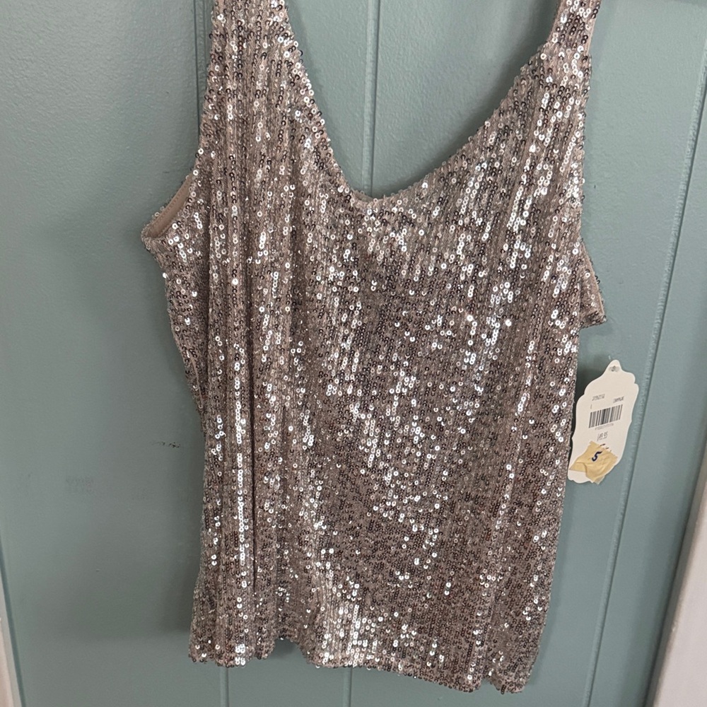 Altar'd State Glittering Silver Tank Top - Picture 2 of 3